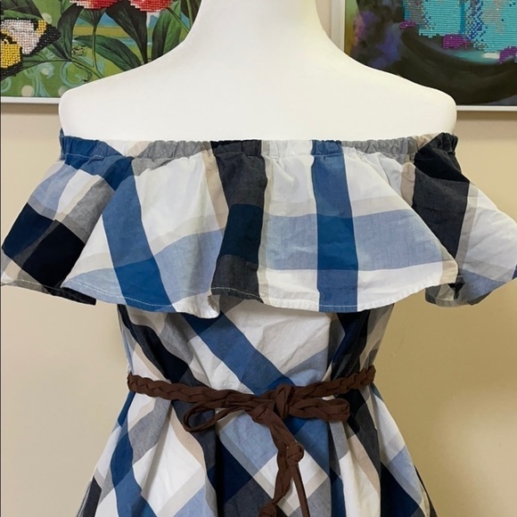 NEW Violet and Claire Off Shoulder Plaid Dress - Picture 2 of 7